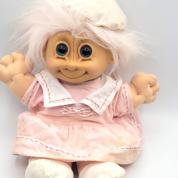 Vintage Russ Berrie Troll Kidz Doll BUFFY Girl Pink Dress Hat 12" WITH TAG - Picture 1 of 10